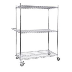 Chrome shelf trolleys