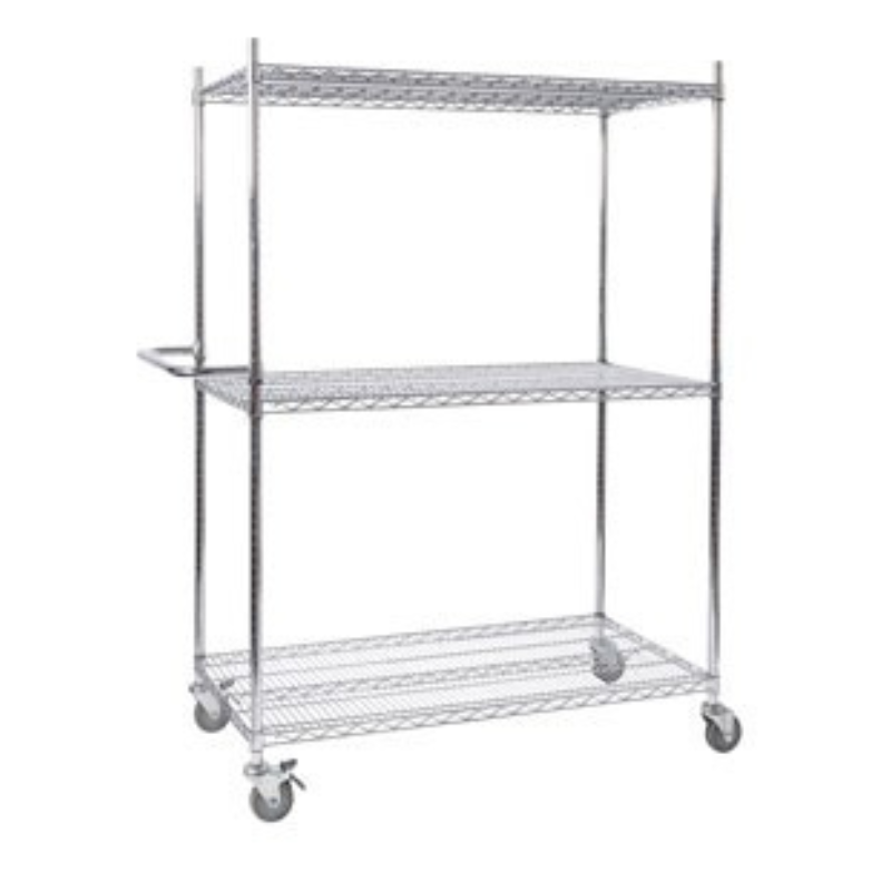 Chrome shelf trolleys